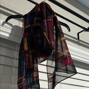 Geometric Multicolor Sheer Scarf
